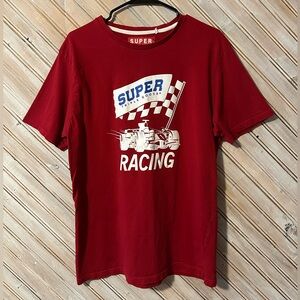 Super Triple Goose Racing Red Men's Tee Finish Line Casual T Shirt Short Sleeve